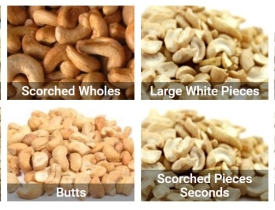 ​​​​​​​DIFFERENT GRADES OF CASHEW KERNELS, CASHEW TYPES LIST IN VIETNAM